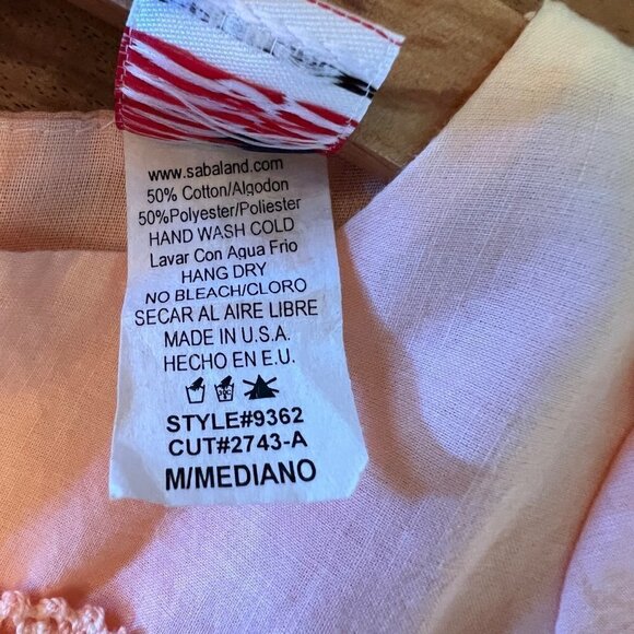 Custom Dyed Orange Ombre Dress with Lace & Ribbon Trim Skinny Sash & Bonnet - Picture 7 of 7